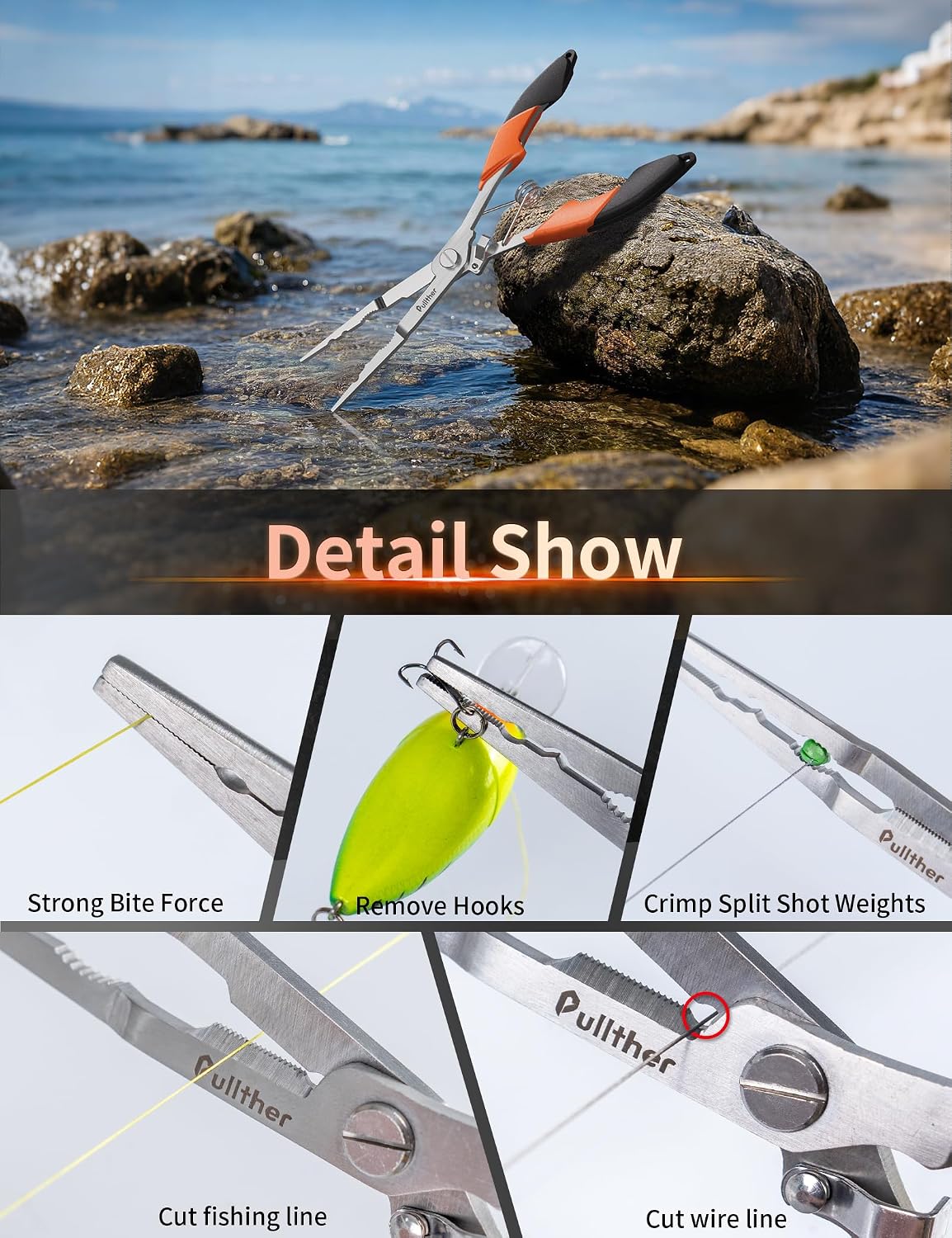 Hook Remover Fishing Pliers,Stainless Steel Fishing Tools | Multitool Fishing Gear