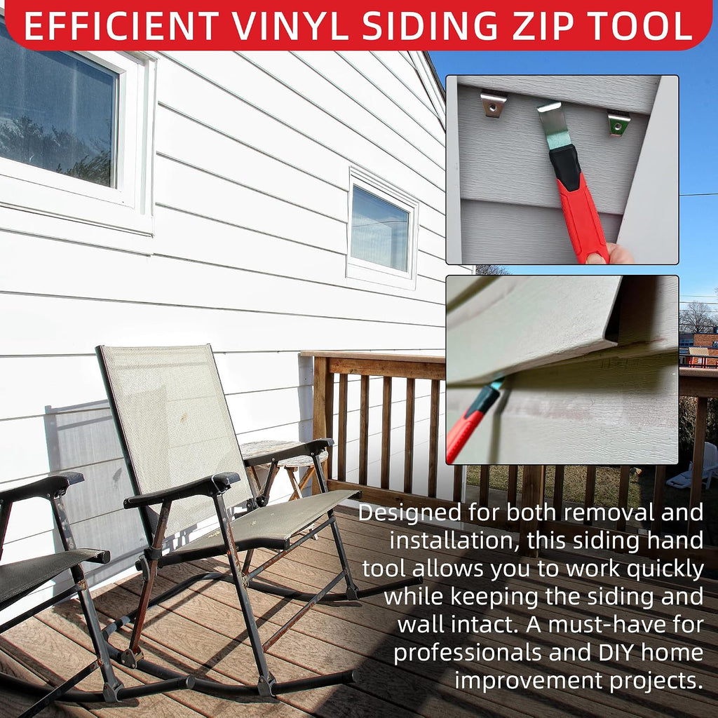 Vinyl Siding Removal Tool with Extra Long Non-Slip Grip Handle