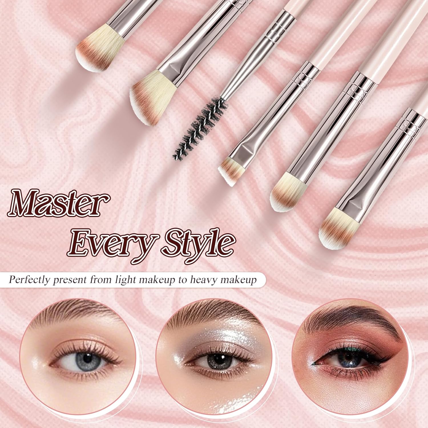 Makeup Brush Set, Premium Synthetic 10 PCS Makeup Brushes, Travel Makeup Brush Set with Soft Hairs, Makeup Brushes