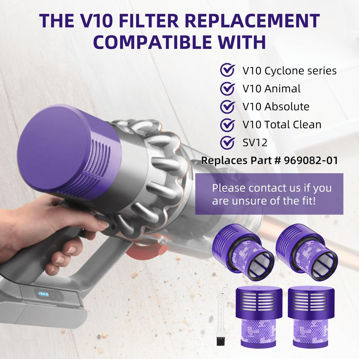 V10 Filter Replacement for Dyson Cyclone V10 Series,V10 Animal,SV12 Filter