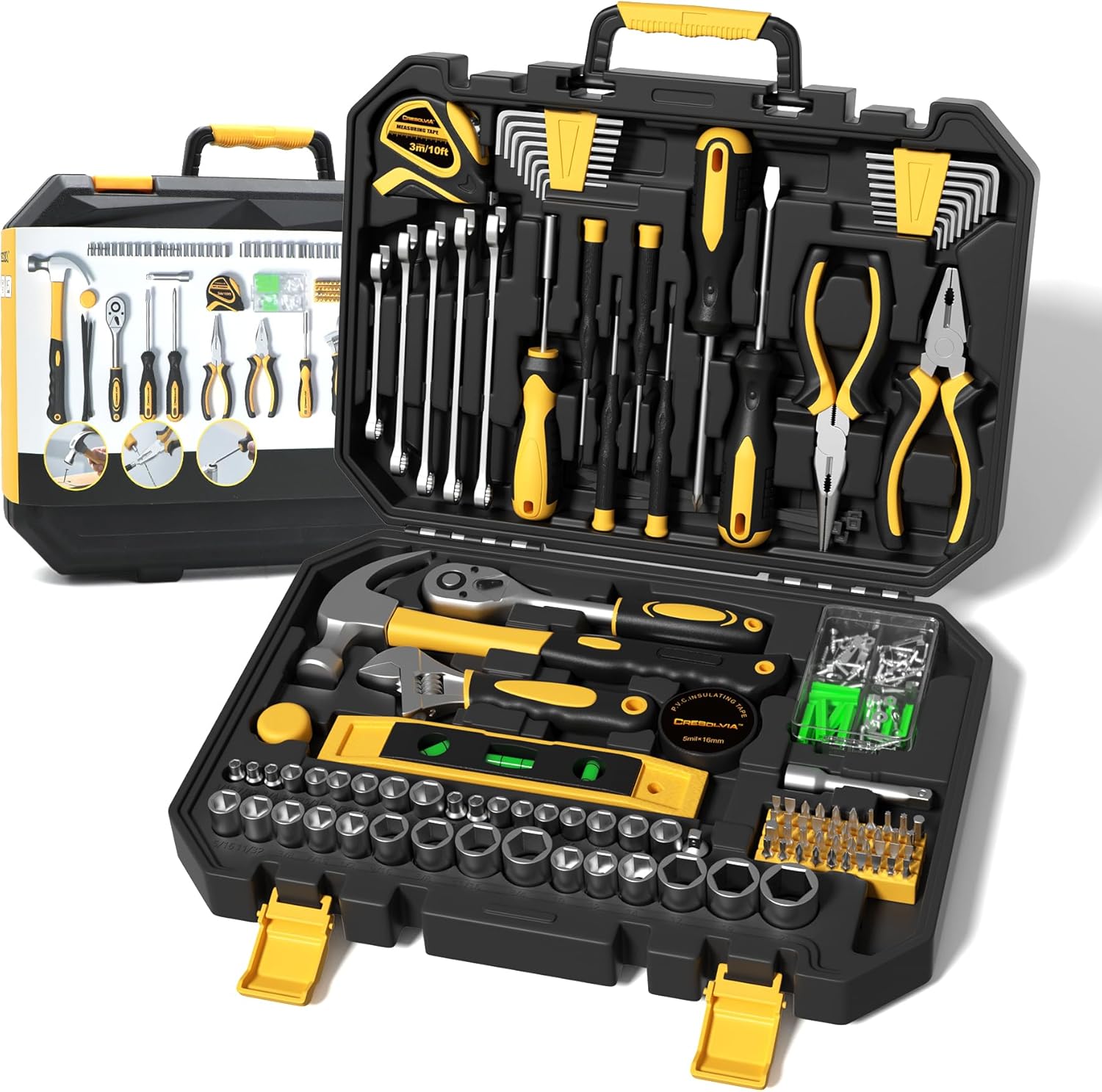 209 Piece Tool Kit for Home Socket Wrench Auto Repair Tool Set,General Household Tool box,Basic Hand Tool Kit,Perfect