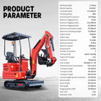 1.4 Ton Mini Excavator with Kubota-Diesel Engine (90%pre-Assembled）