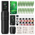 Complete Tattoo Kit for Beginners, Wireless Tattoo Machine Kit with 7 Adjustable Stroke Tattoo Pen, Cartridge