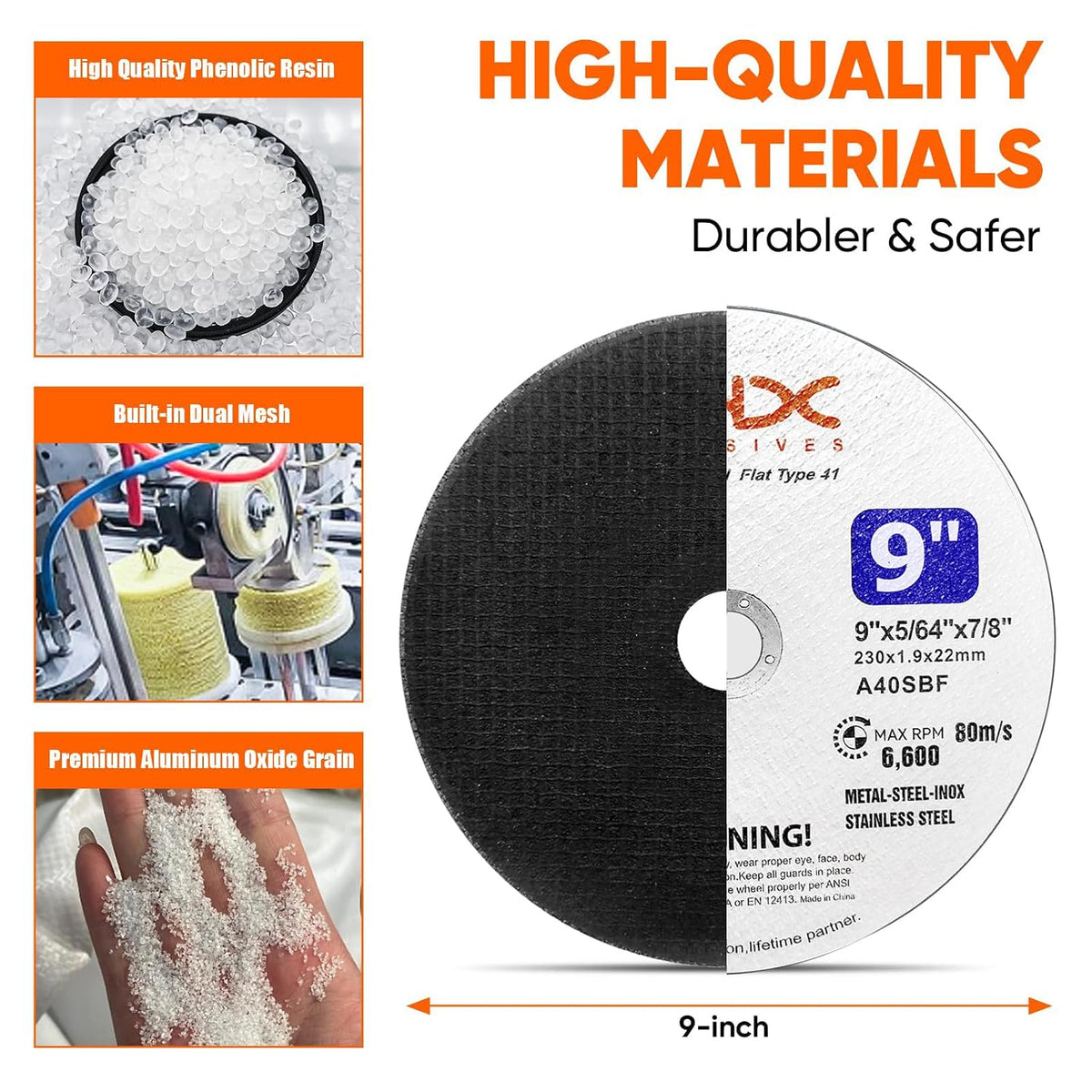 THX 9 Inch Cut Off Wheel,Long-Lasting Thin Cutting Wheel,12 Pack