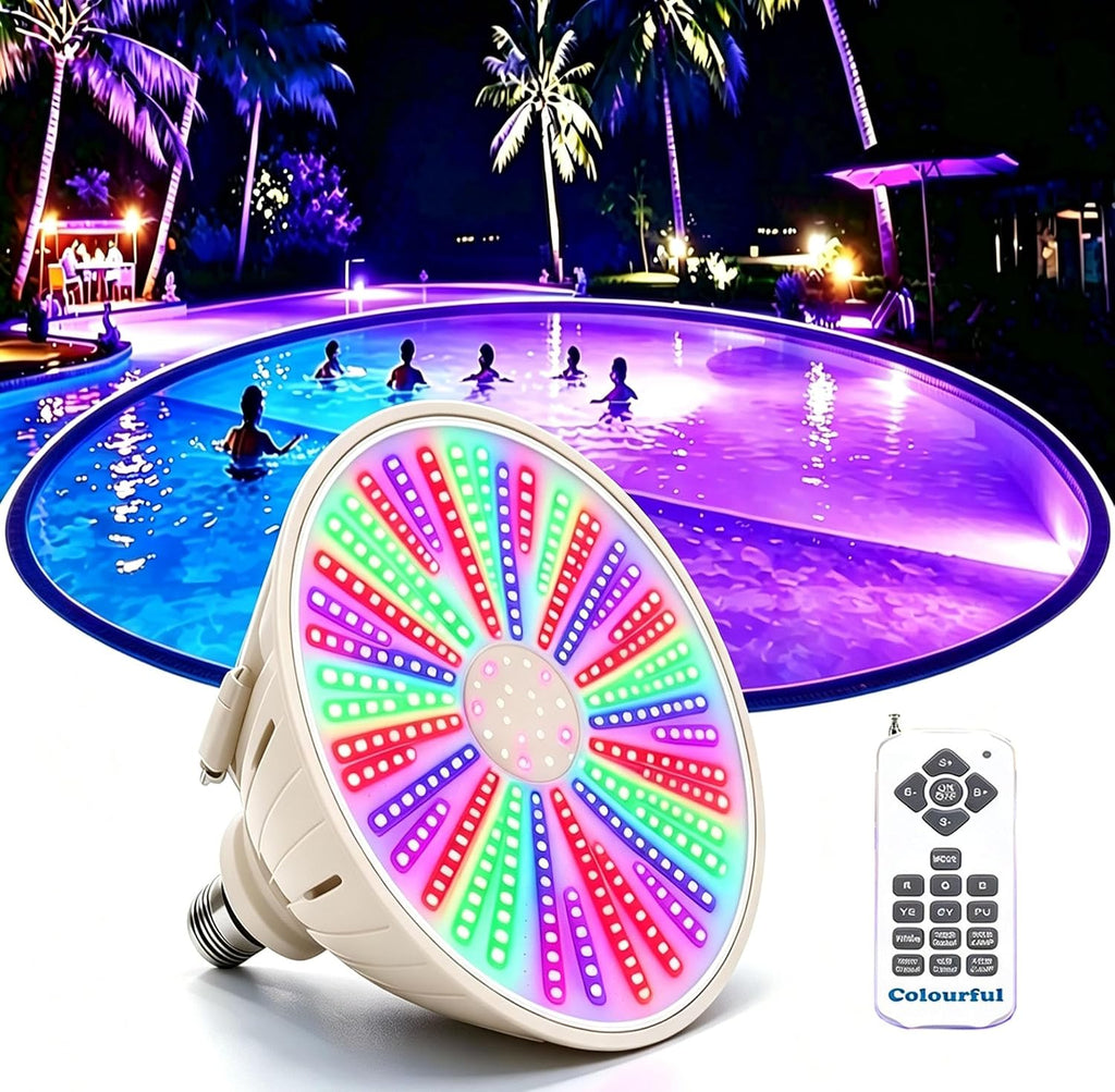 LED Pool Light Bulb for Inground Pool, 120V RGB Color Changing Underwater Pool Lights with 16 Lighting Modes, E26