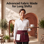 Server Waist Aprons 4 Pack with 3 Pockets 100% Polyester