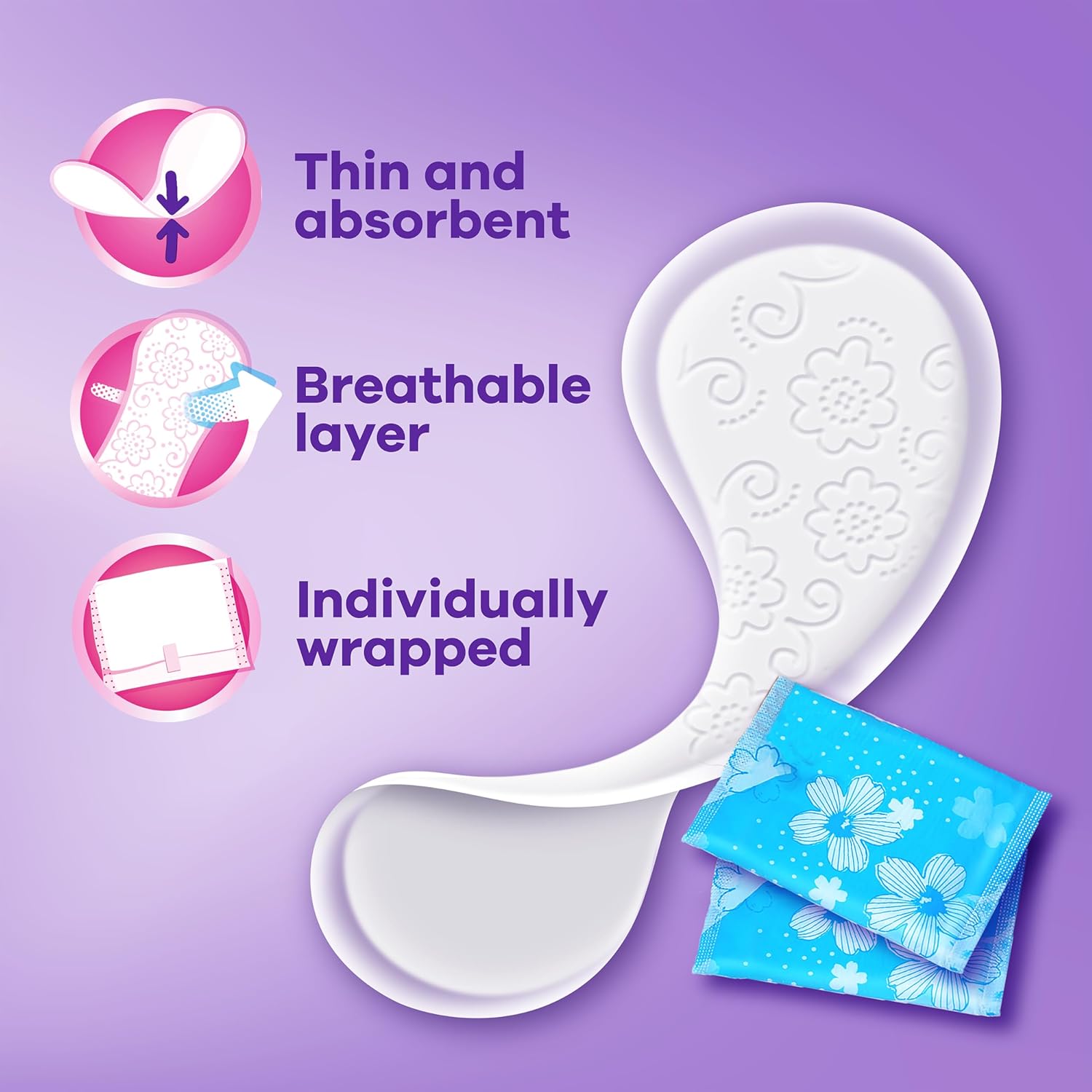 Panty Liners for Women Thin No Feel Protection Daily Liners, Regular, Unscented, 162 Count
