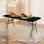 Black Spandex Elastic Tablecloth for 6 Foot Rectangle Tables