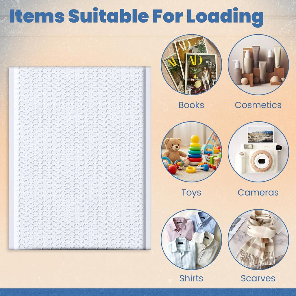 Bubble Mailers 10x13 Inch White 25 Pack Padded Envelopes