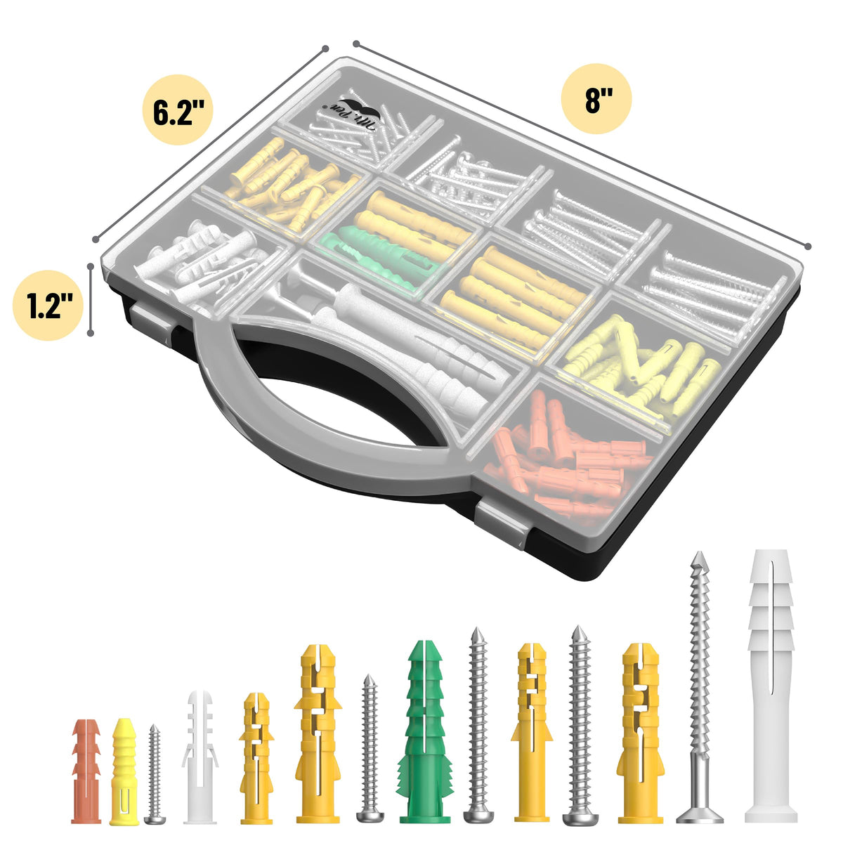 Wall Anchors Kit, 370 pcs, Picture Hanging Kit for Wall Decor