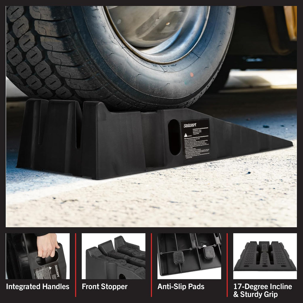 Car Ramps 2-Pack - Heavy-Duty Car Lifts for Home Garage or Shop - 13,000lb GVW Capacity, 6,500lb Load Capacity Per