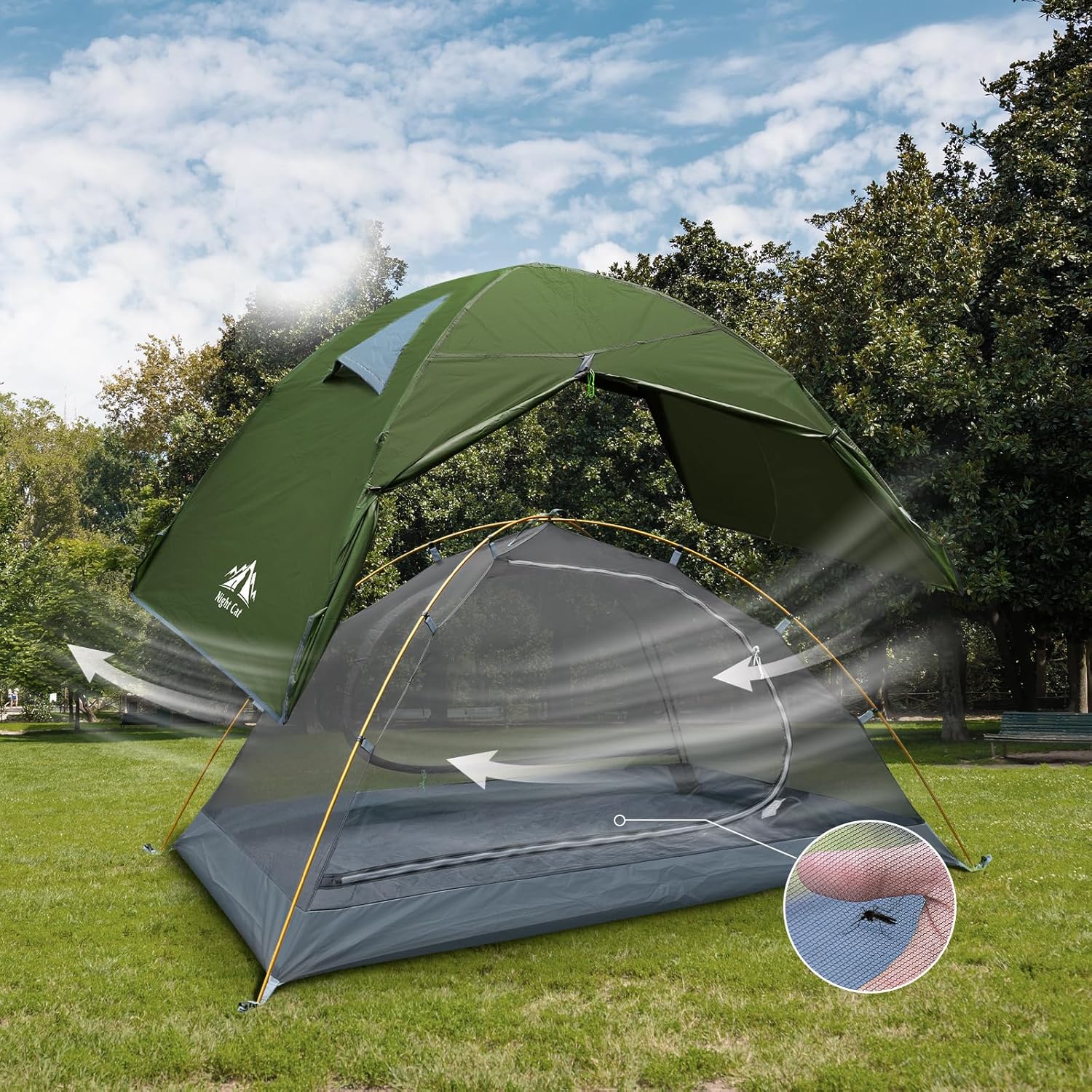2-Persons Backpacking Tent: Waterproof Lightweight Camping Tent for Two People Hiking Outdoor Mountain with Aluminum
