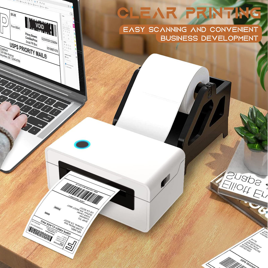 4x6 Direct Thermal Shipping Labels - 4 Rolls, 220 Labels/Roll, Perforated Postage Paper with Alignment Hole