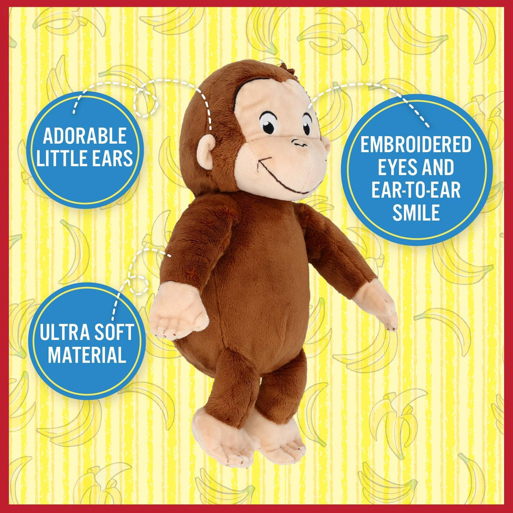 Curious George Monkey Stuffed Animal Plush Toys Soft Cutest Cuddle Plushie Gifts for Baby and Toddler Boys and Girls