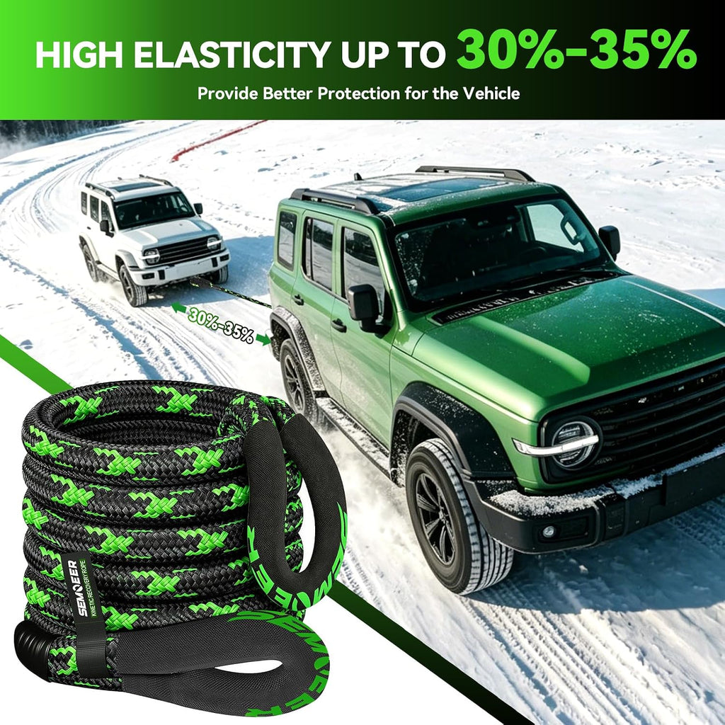 Kinetic Recovery Rope 1" x20ft Snatch Strap with Soft Shackles