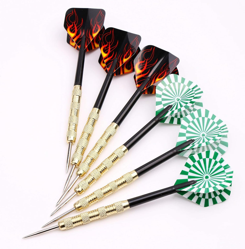 Steel Tip Darts Set,Professional Darts Metal Tip,Metal Darts for Dartboard,18 pcs