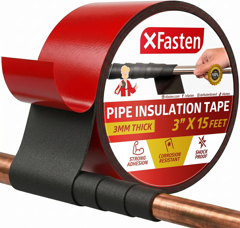 Foam Pipe Insulation Tape 3 Inch x 15 Feet Heavy-Duty AC Line Insulation Outdoor Pipe Wrap Tape AC Pipe Insulation