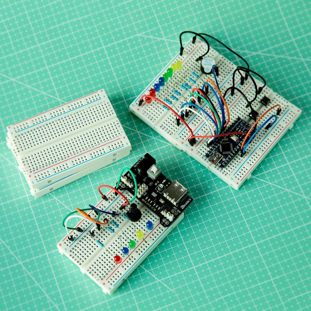 ELEGOO 6PCS 400 Point Breadboard Kit Solderless Breadboards for Arduino Project Small Bread Board Electronics for