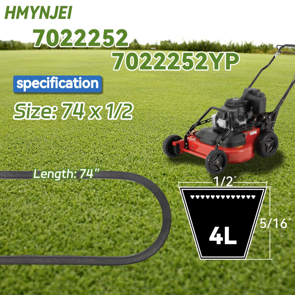 7022252 7022252YP Deck Drive Belt for Snapper 25" 26" 28" 30" 33" Deck 7-14 Series Steering Wheel, 0-6 Handle bar Model 33" Deck Lawn Mower Replace 7043844 7043844YP