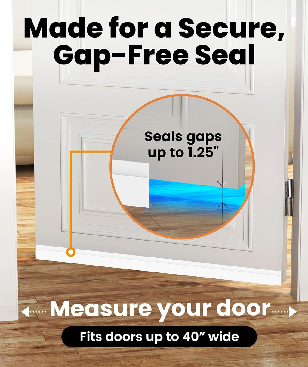 2 Pack One-Sided Door Draft Stopper for Bottom of Doors, Door Sweep with Adhesive Installation, Draft Blocker and