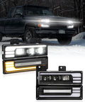 LED Headlights Assembly DOT Approved with Start Animation DRL Sequential Turn Signal Hi/Low Beam Lights Replacement