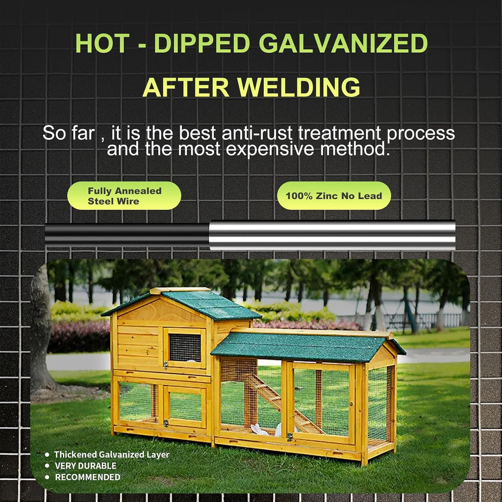 Hardware Cloth 1/4 in Galvanized Wire Mesh Roll (23 GA) Chicken Wire Fence Roll for Chicken Pen/coop Fences, Screen