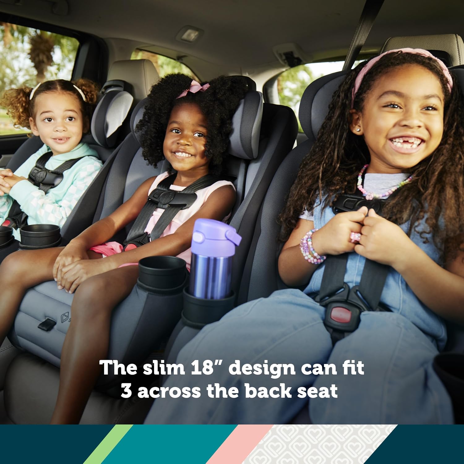 Ellaris 3-in-1 Convertible Car Seat, Slim Fit Design, Rear & Forward-Facing, 5-Position Headrest, Travel-Friendly