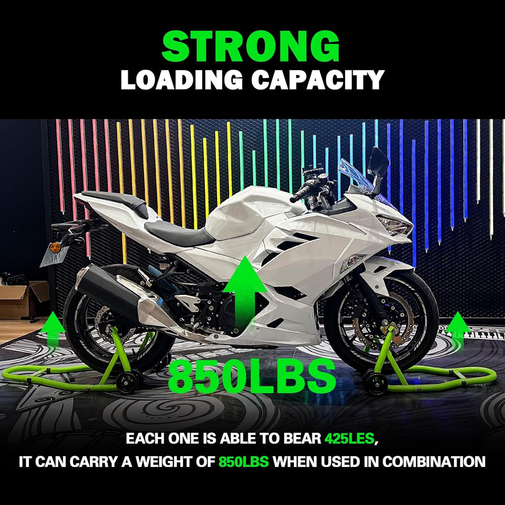 Motorcycle Stands Front and Rear, Front Rear Combo Stand Universal Wheel Lift Stand Swingarm Spool Lift Stand Paddock