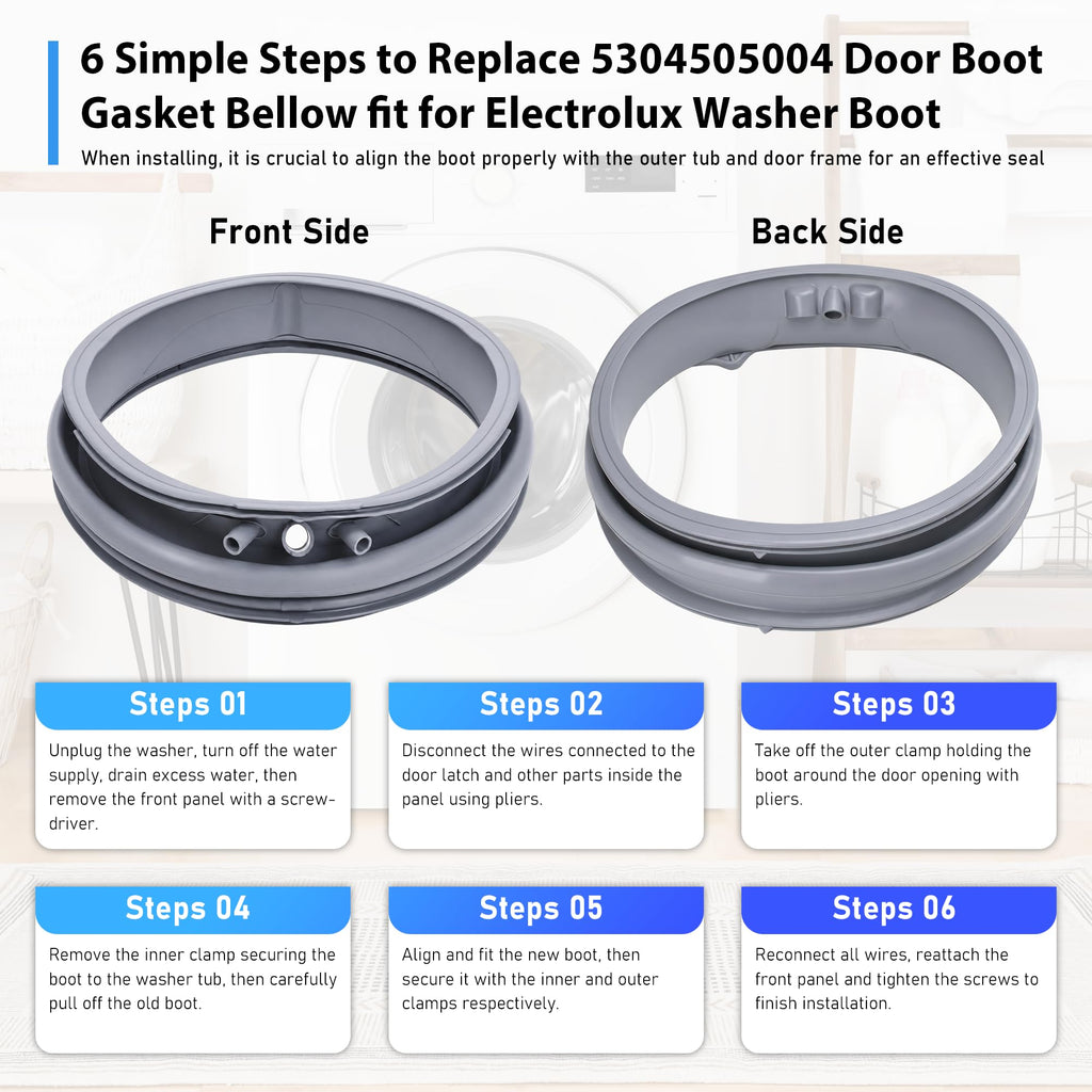 Washer Door Seal fit for Electrolux 5304505004 EFLS627UTT2 EFLS627UTT1
