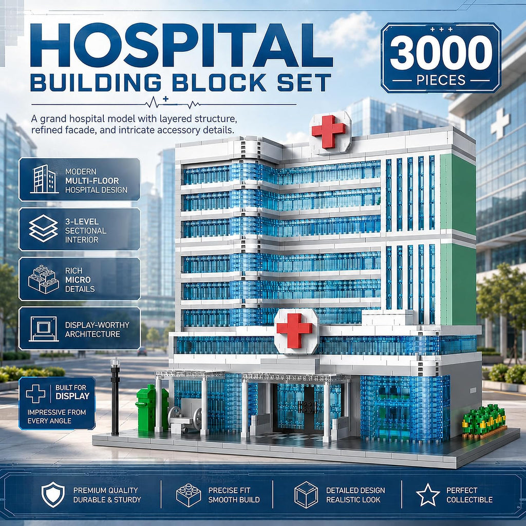 Hospital Architecture Model Micro Mini Building Block Set