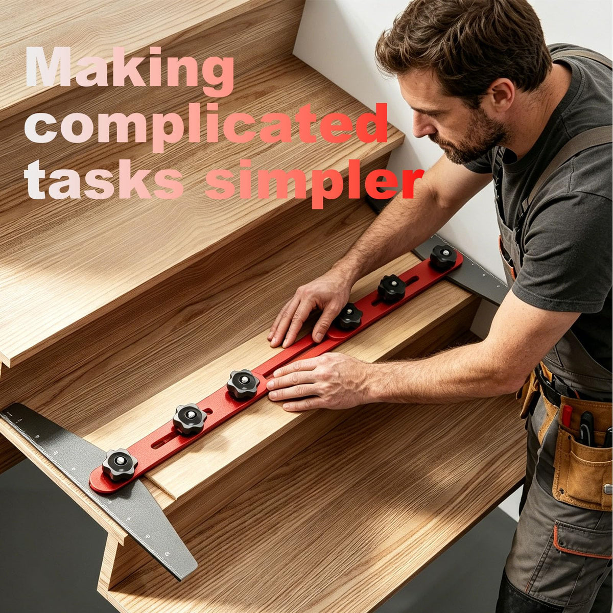 Stair Tread Template Tool, Modular Adjustable Stair Gauge