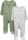 Baby Boys' 2-pack 2-way Zip Textured Sleep and Play