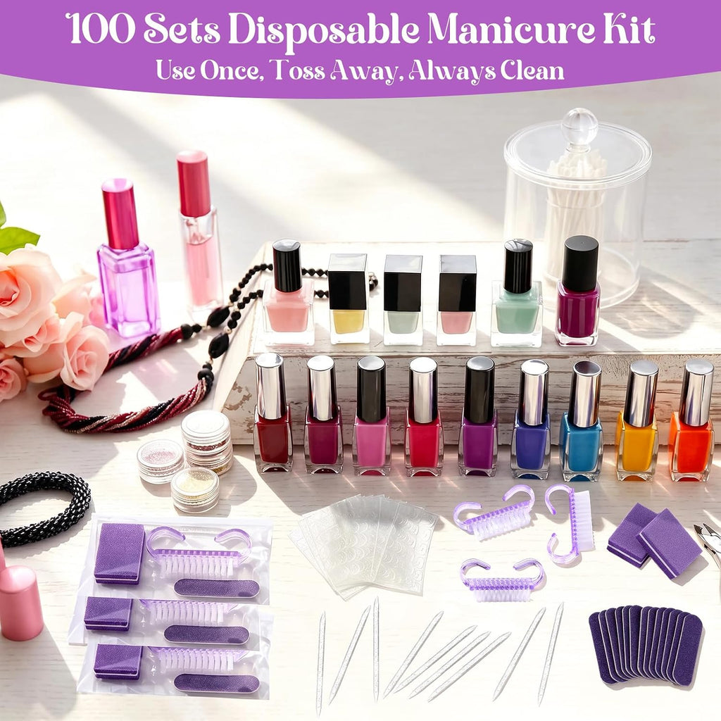 5-in-1 Disposable Pedicure Kit 100Set Manicure Individually Package