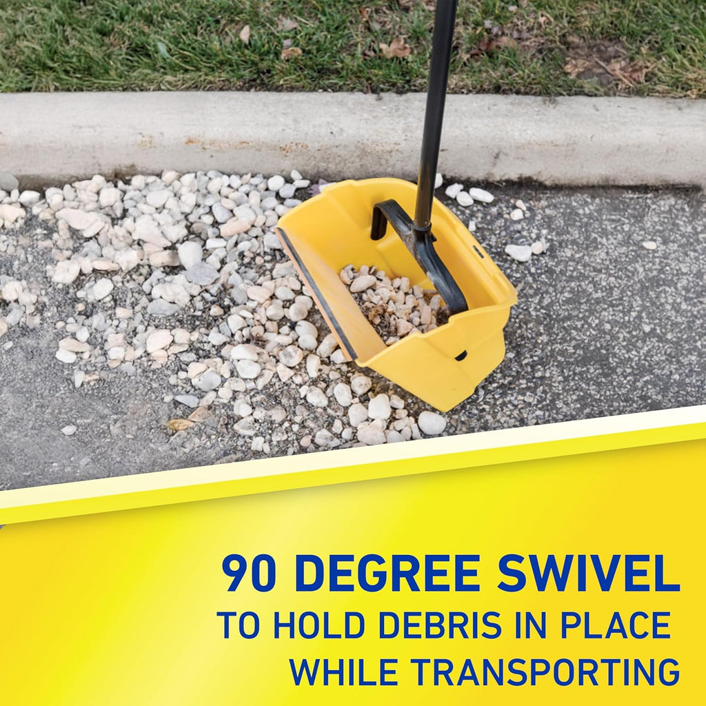 Debris Dustpan with Handle, Jumbo Debris Pan, Trash Collection for Industrial/Professional Cleaning