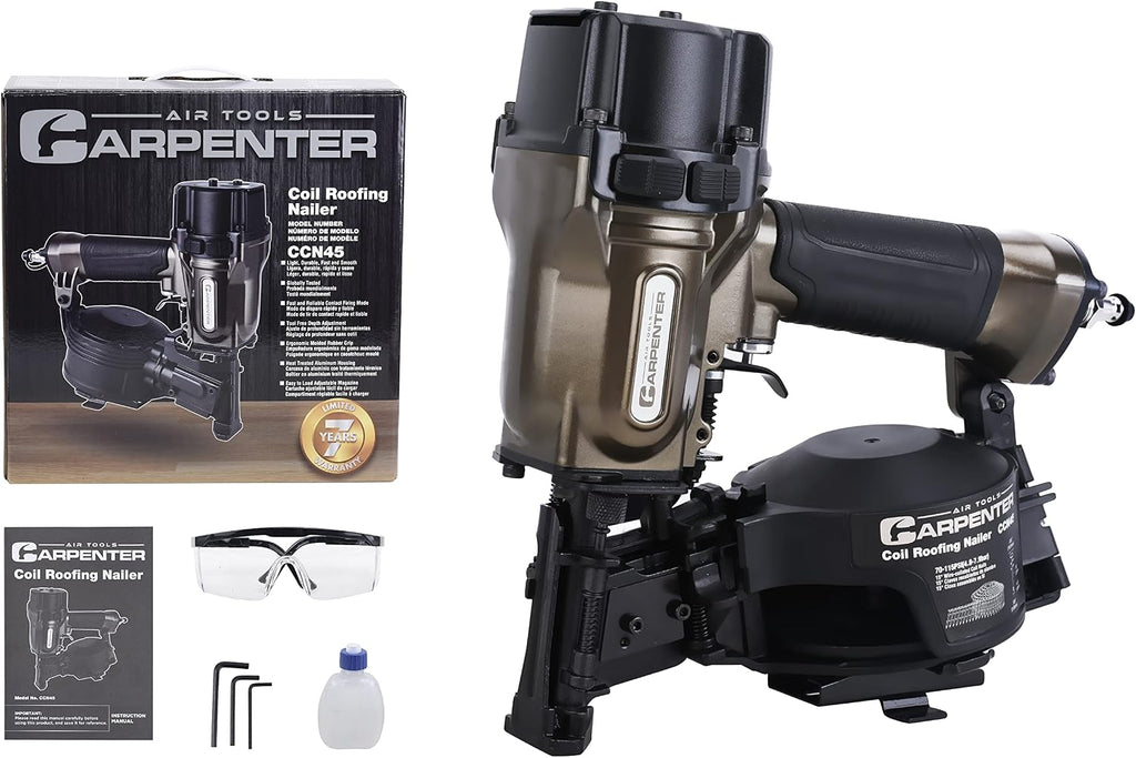 CCN45 7/8" To 1 3/4" 15° Pneumatic Coil Roofing Nailer