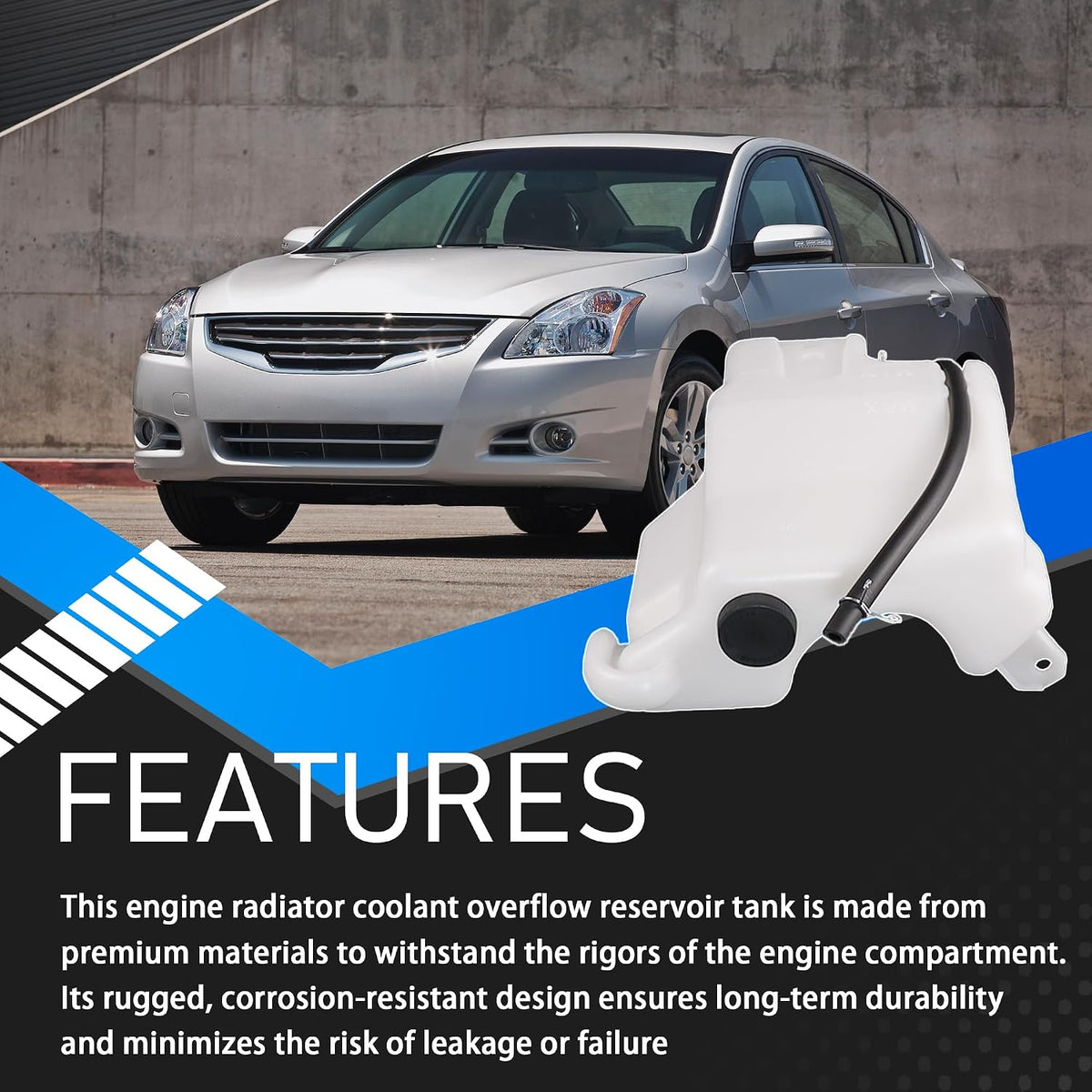 Engine Coolant Reservoir Tank with Cap Hose Fit for 07-15 Nissan
