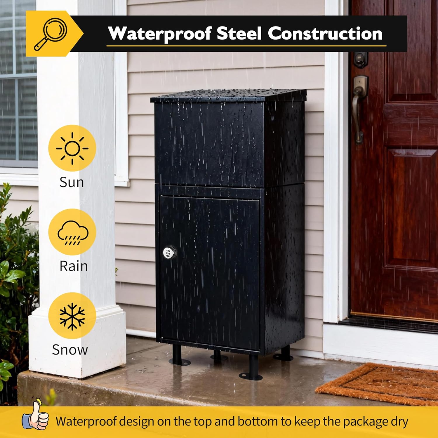 Parcel Drop Boxes for Outside, Extra Large Package Delivery Boxes with Secure Storage, Anti-Theft Galvanized