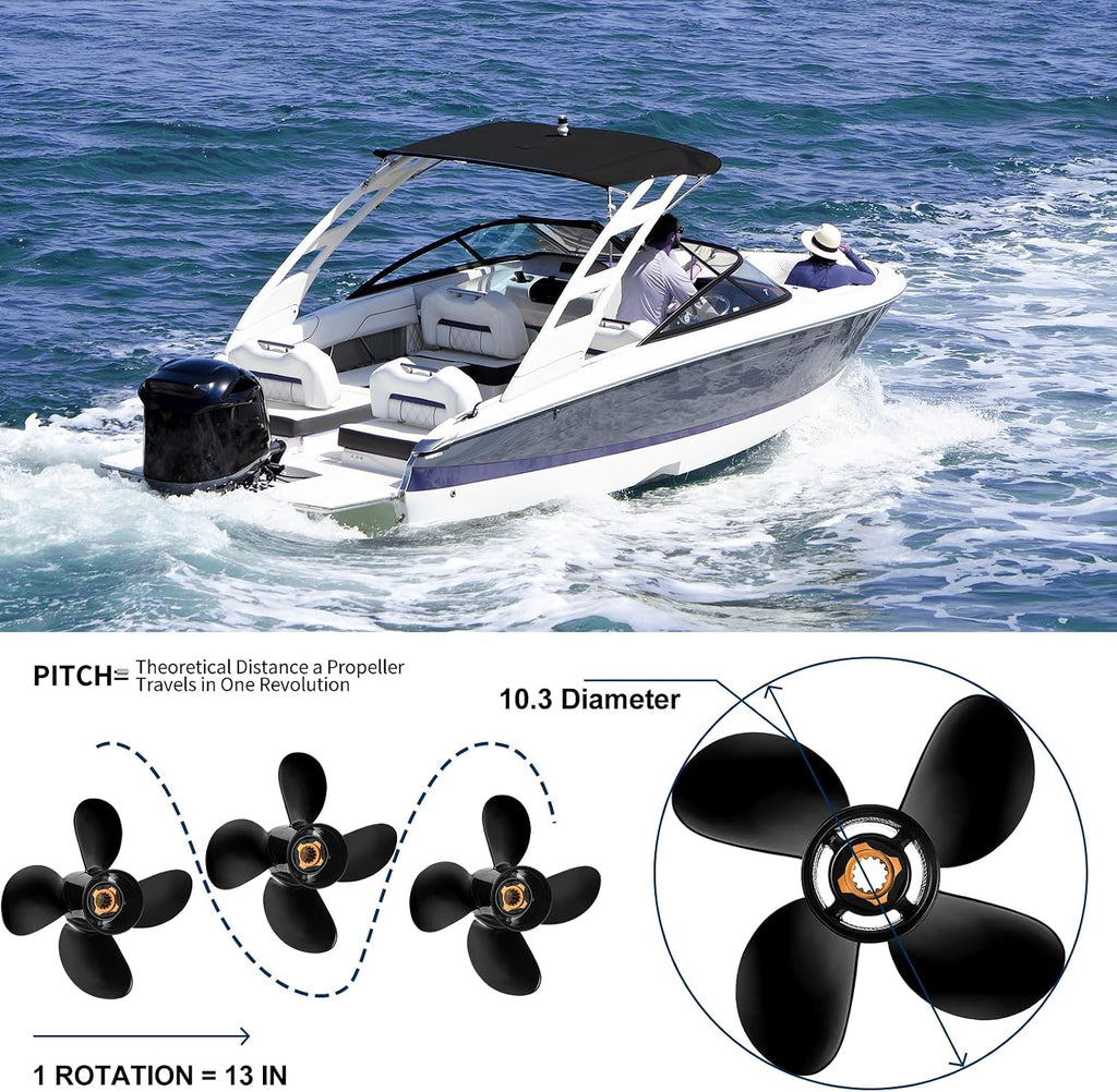 Boat Propeller for Mercury 30hp-60hp13 Spline 4 Blades RH