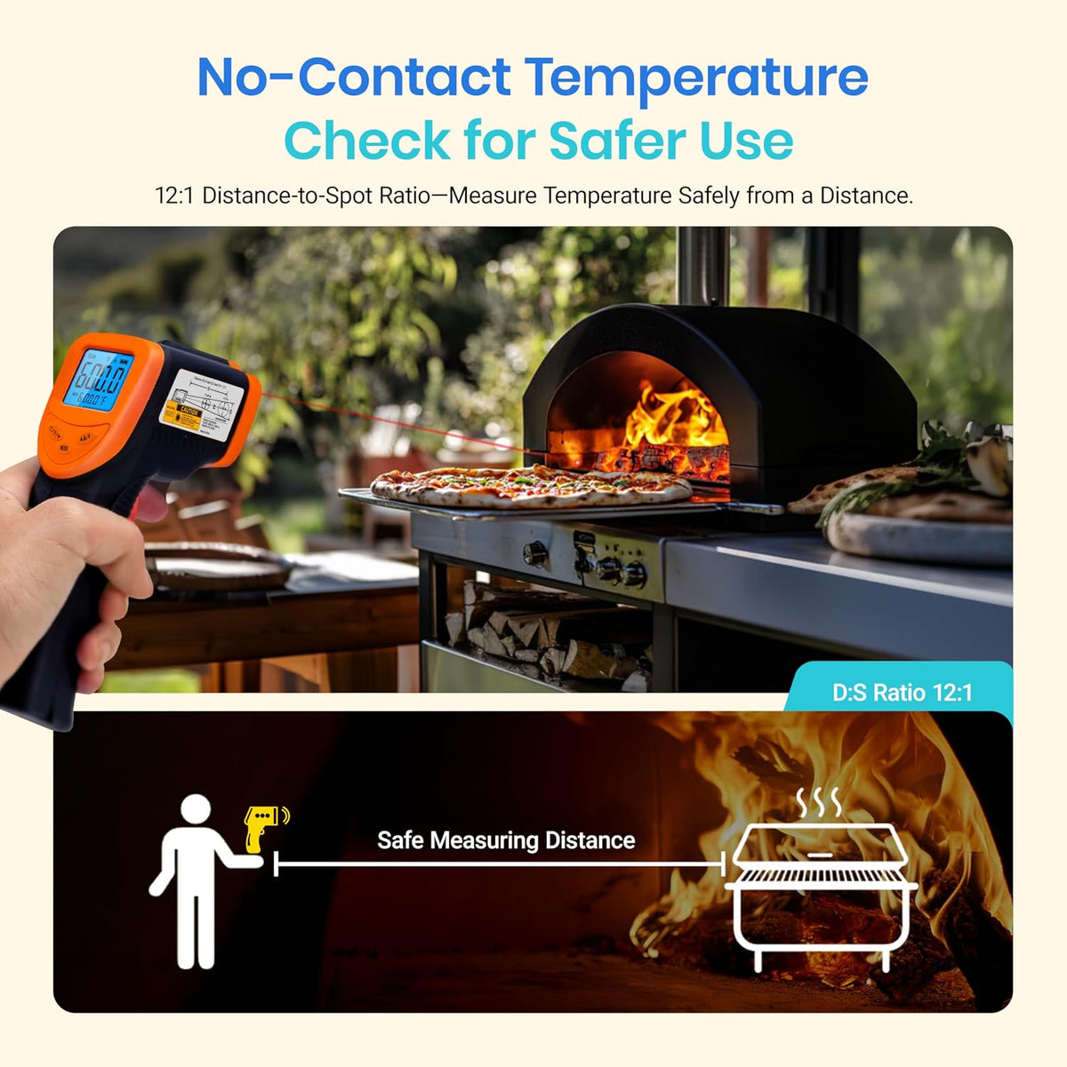 Infrared Thermometer Laser Temperature Gun 774, Orange