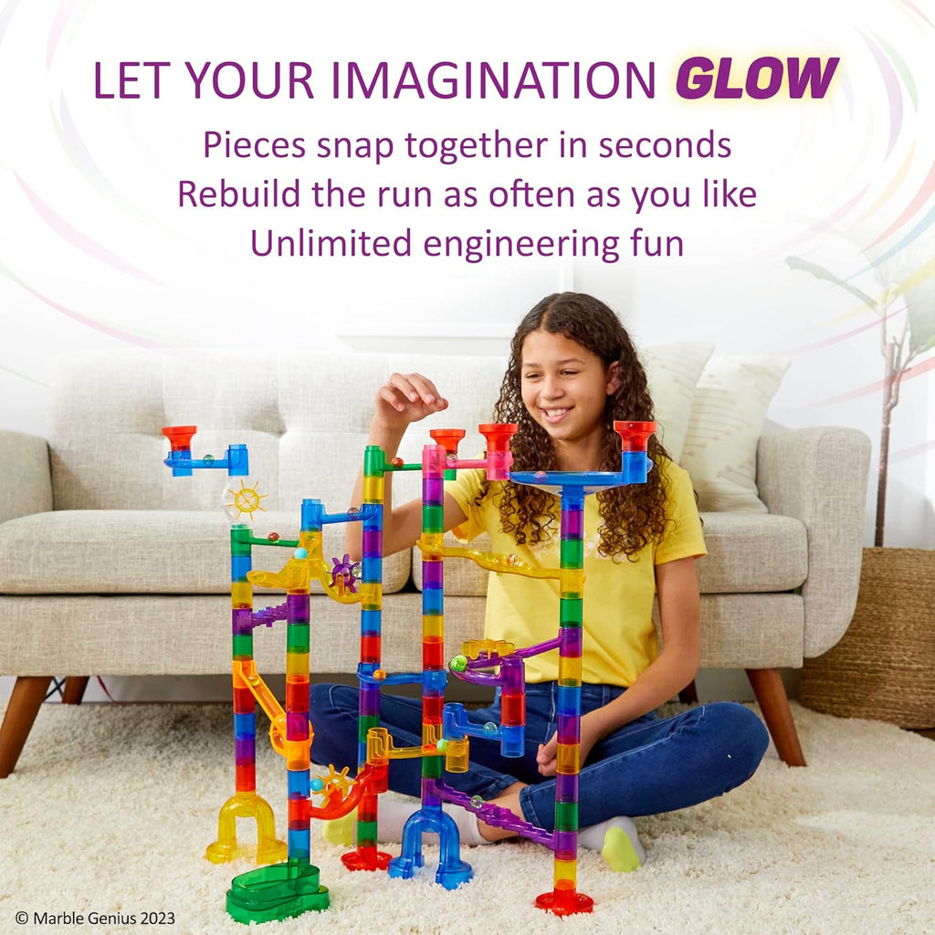 Space Theme Marble Run, 200 Pieces, STEM Toy