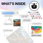 Framed Paint by Numbers Kit for Adults Starry Night, Flowers
