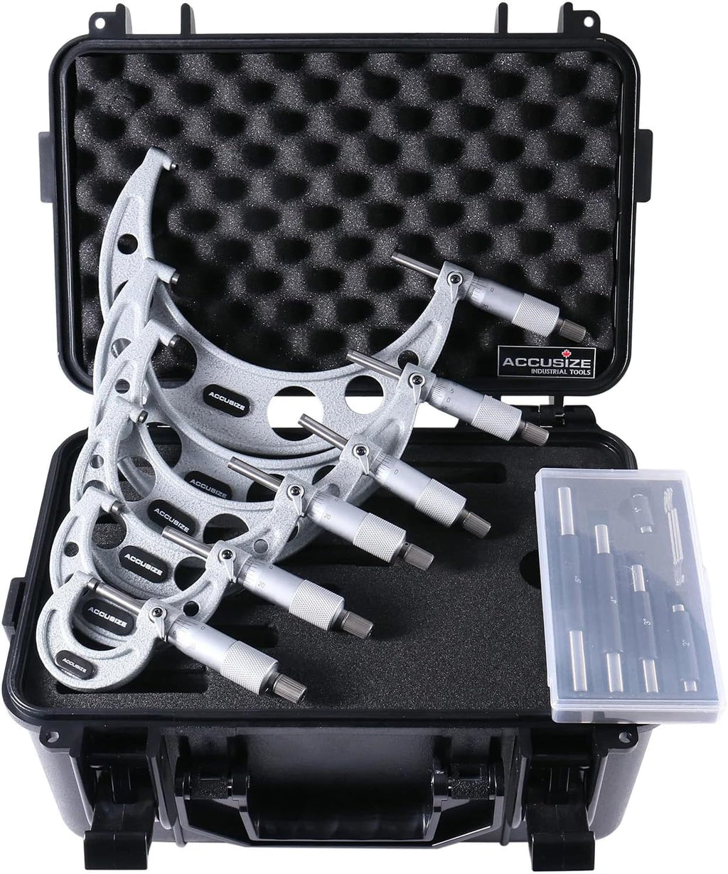 Accusize Outside Micrometer Set, 0-6in x 0.0001in, 6Pc, EG00-0906