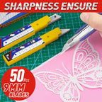 50 Pack Utility Knife Blades, 9mm Snap Off Blades (30°)