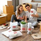 50 Pack Dish Moving Supplies, 16" x 16" Cushion Foam Wrap Pouches with 50 Fragile Label, Reusable Plate Packing