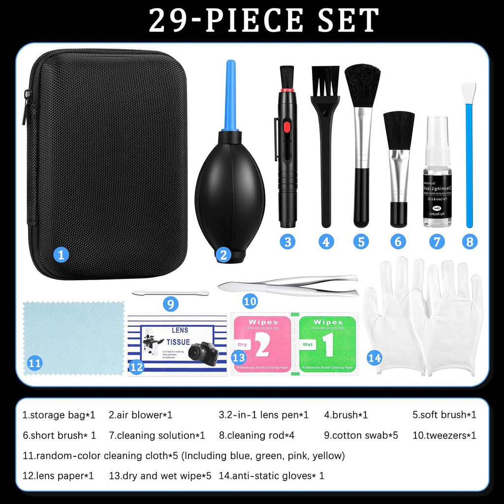 Camera Cleaning Kit for DSLR & Mirrorless Cameras - Camera Accessories Lens, Sensor & Camera Lens Cleaning Kit