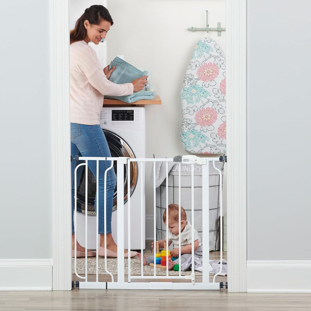 Safety 29-38.5" Baby Gate for Doorways & Bottom of Stairs, Pressure Mounted Baby Gate with Door for Babies, Toddlers