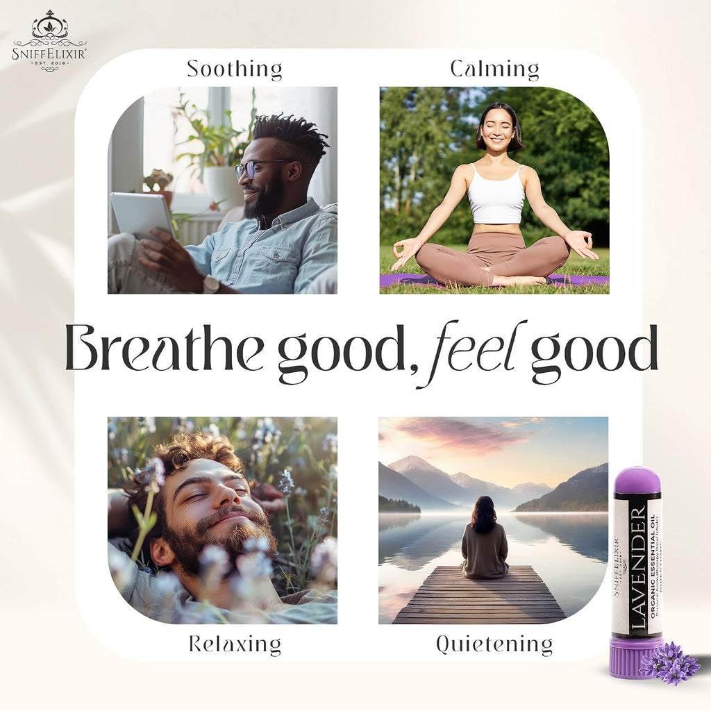 Lavender Essential Oil Aromatherapy Nasal Stick Vapor Inhaler for Sleep Aid, Meditation, Relaxation - USA Made with