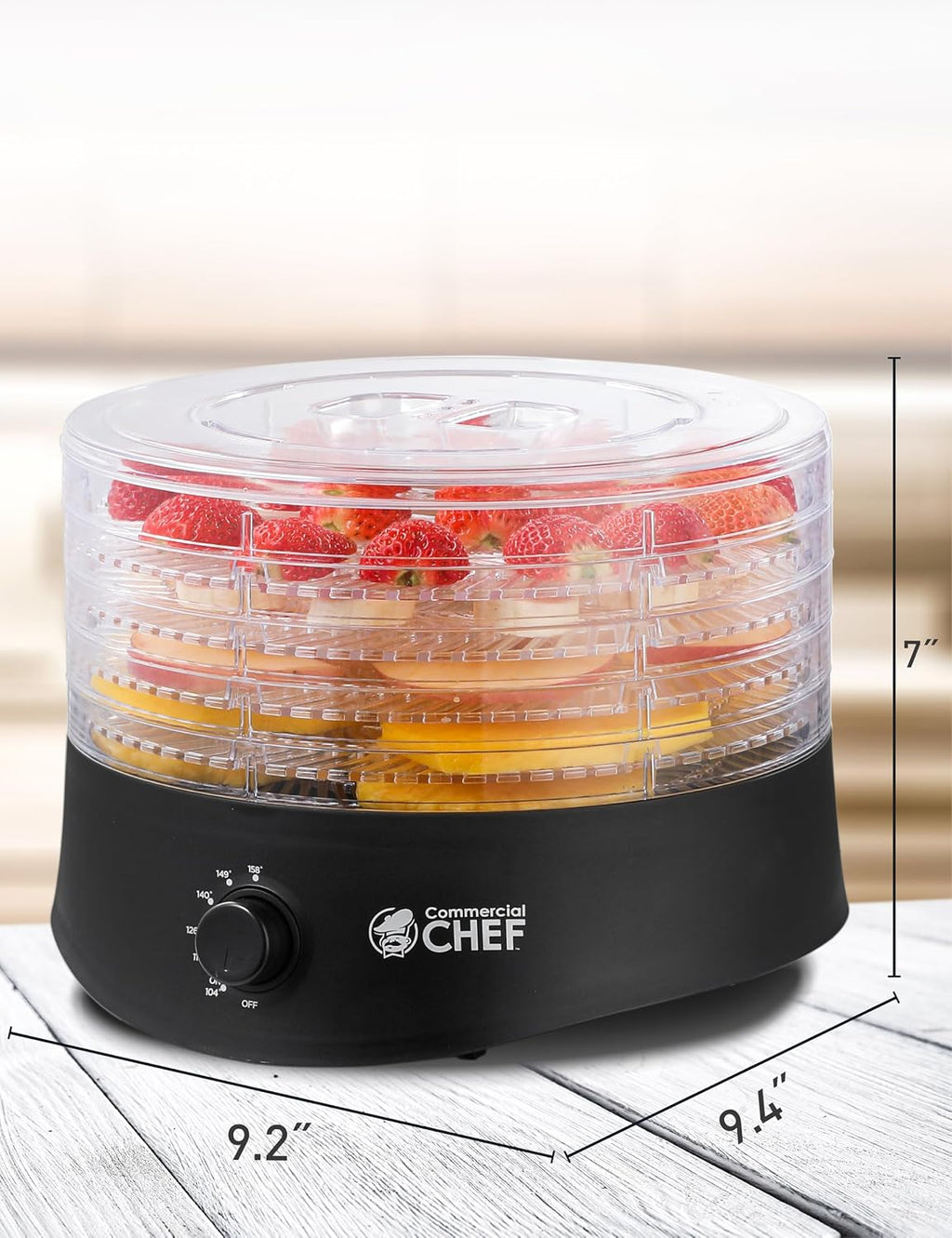 Food Dehydrator, Five 9.25” BPA-Free Trays, CCD100B6, Black
