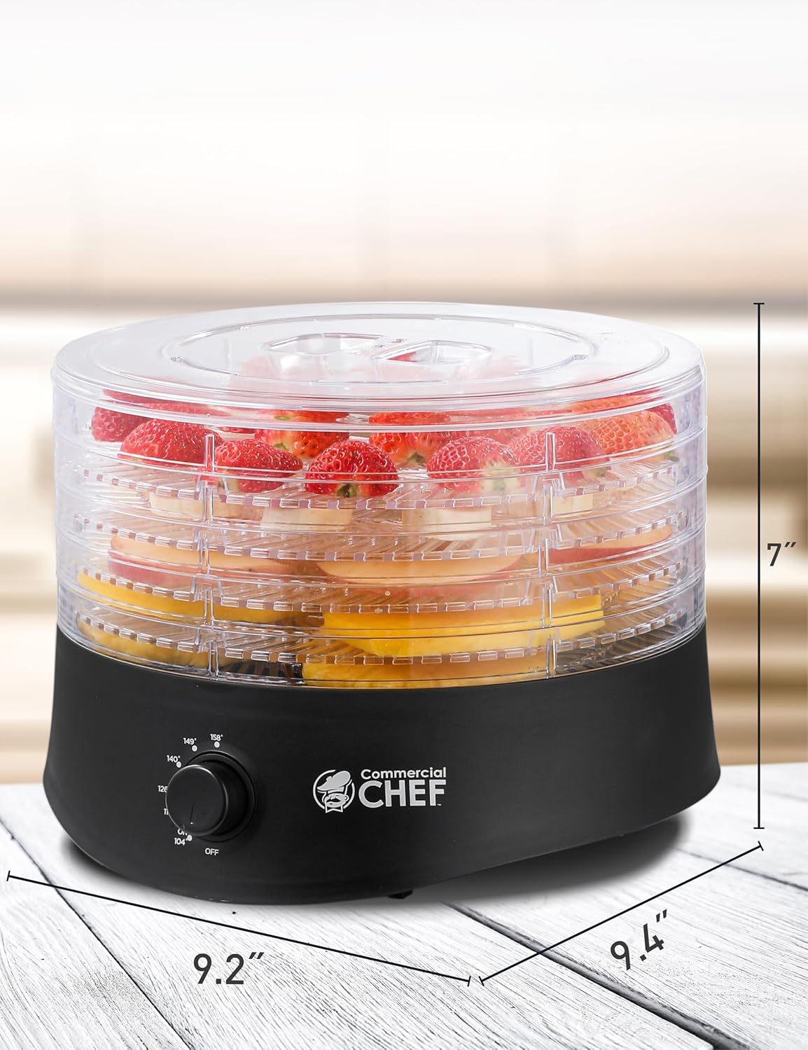 Food Dehydrator, Five 9.25” BPA-Free Trays, CCD100B6, Black