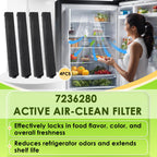 4PCS 7236280 Active Air-Clean Filter Compatible with Miele Refrigerator
